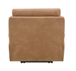 English Elm Chavis Brown Leather Aire Power Recliner with USB, Dual Motors, Power Lumbar & Headrest Remote B2726P406280