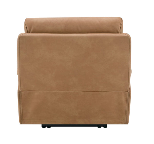 English Elm Chavis Brown Leather Aire Power Recliner with USB, Dual Motors, Power Lumbar & Headrest Remote B2726P406280