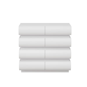 English Elm 8 Modern 8-Drawer Dresser for Bedroom with Handle-Free Design, Spacious Chest for Organized Living White W757P235729