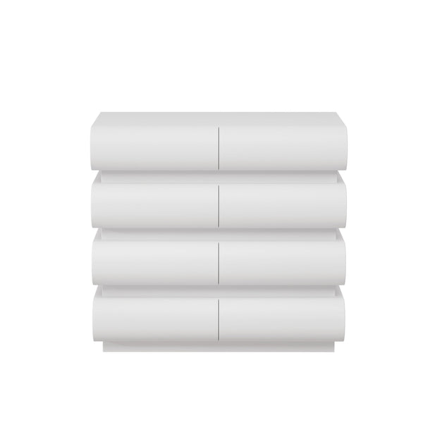 English Elm 8 Modern 8-Drawer Dresser for Bedroom with Handle-Free Design, Spacious Chest for Organized Living White W757P235729