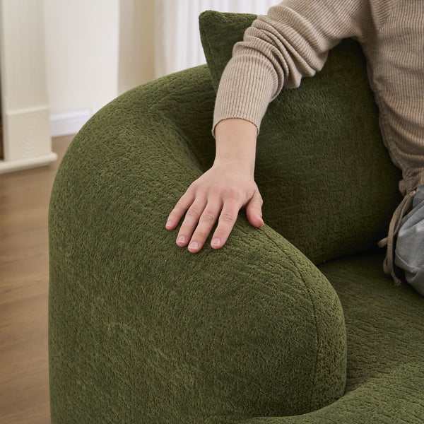 English Elm Compression Compression Sponge Sofa Curved Modular Sectional with 30D High-Density Chenille Sleeper for Cozy Apartment Living Room Comfort and Safe Rounded Design Antique Green,Green W2231S00031