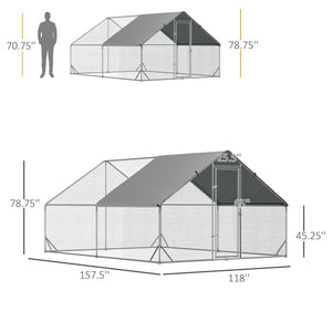 English Elm Outdoor Galvanized Steel Walk-in Chicken Run with Pe Cover for up to 12 Birds T3971P433883