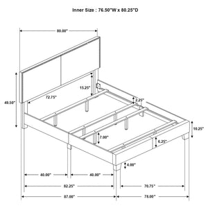 English Elm Guyancourt Ivory Upholstered Eastern King Panel Bed - Elegant Design, Durable Comfort & Style B062P333421