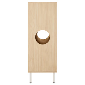 English Elm 2 Modern Cat Tree & Side Cabinet with Litter Box Enclosure, Stylish Wood Bookcase with Hidden Storage, Natural/Grey Elegance N843P254701N