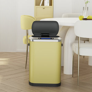 English Elm 50L Smart automatic Trash Can with Silent Slow-Close Lid, Motion Sensor, Durable 0.45mm Steel Body Yellow W1550P247984