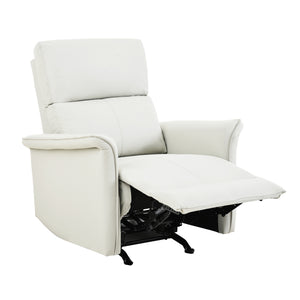 English Elm Manual Rocker Recliner Chair In Soft Pu Leather - Space-Saving Comfort For Nurseries & Living Rooms W1028S00048
