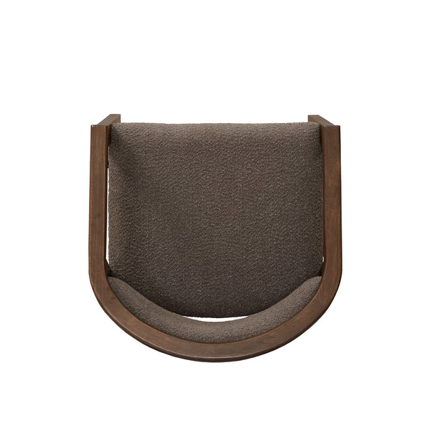 English Elm Christopher Knight Home® - U-shaped Mid-Century Dining Chair with Armrests, Bouclé Upholstery, High-Density Foam Comfort Brown,Walnut N771P331338W