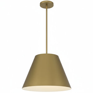 English Elm 16 Inch Sculptural Matte Pendant Light with Etched Glass Diffuser for Kitchen or Dining Antique Brass B370P403646