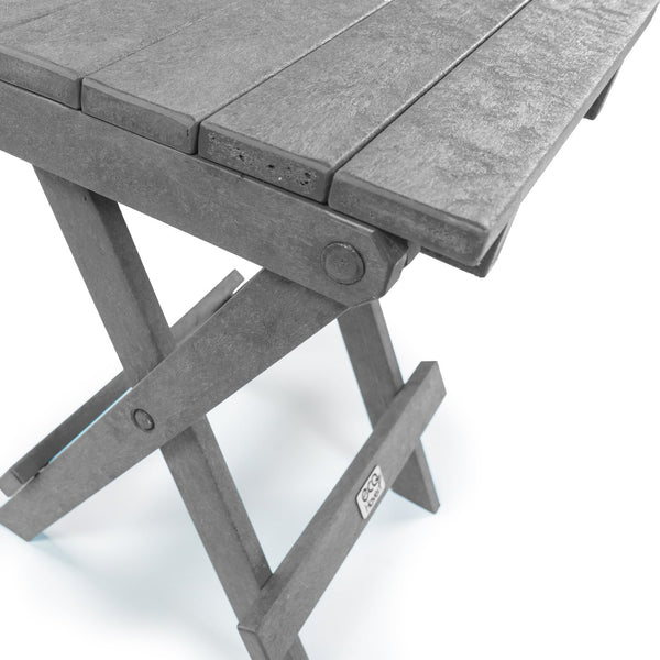 English Elm Riverstone Recycled Hdpe Folding Outdoor Bistro Table Weatherproof Patio Balcony Gray B2745P409706