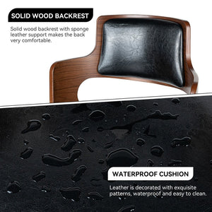 English Elm Swivel Bar Stools Set Of 2 - Adjustable Height, Comfortable Pu Leather Chairs For Kitchen Island T3950P396624-GIGA