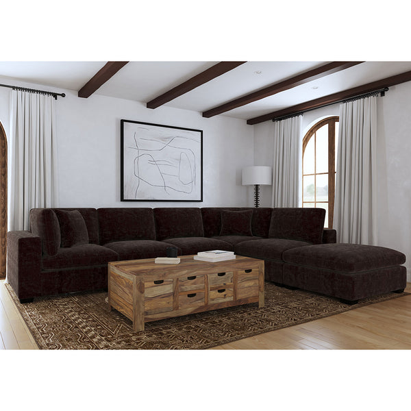 English Elm Murtagh Dark Chocolate Armless Chair — Plush Upholstery, Slipper Silhouette, Durable Wood Frame Comfort B062P378326