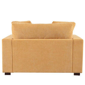 English Elm Mirod Oversized Chaise Lounge with Birch Legs Pillow Back Polyester Upholstered Seating Yellow N760P196662Y