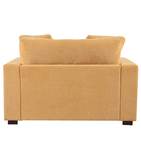English Elm Mirod Oversized Chaise Lounge with Birch Legs Pillow Back Polyester Upholstered Seating Yellow N760P196662Y