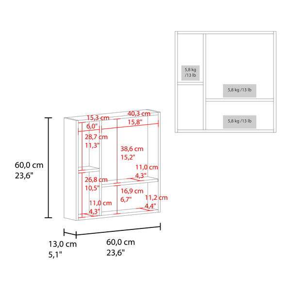 English Elm Nome Wall Mounted Mirrored Medicine Cabinet with Multi Compartment Interior Storage B097P474279