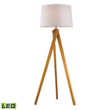 Wooden Tripod 63'' High 1-Light Floor Lamp - Natural - Includes LED Bulb D2469-LED Elk Home