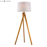 Wooden Tripod 63'' High 1-Light Floor Lamp - Natural D2469 Elk Home