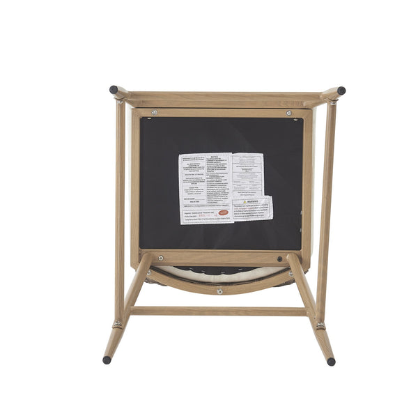 English Elm 25" Farmhouse Counter Stools Set of 2 Woven Rattan Back Iron Frame Kitchen Island N762P329089D