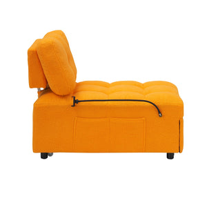 English Elm 40.20 Inch Convertible Teddy Fabric Sofa Bed Compact Sleeper for Apartment Living Room W1658P216827
