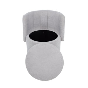 English Elm 360 Swivel Bouclé Sofa Chair with Hidden Storage Compartment, Ergonomic Plush Cushioning for Cozy Living Spaces Gray 28.75 L x 28 W x 20.5 H W1716P196474