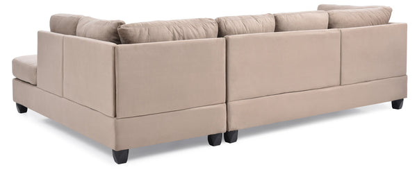 English Elm Malone Modern Microfiber Sectional Sofa with Pocketed Coil & Foam Seating, Removable Backs for EZ Delivery Mocha 47.5 L x 27.5 W x 23 H B078S00590