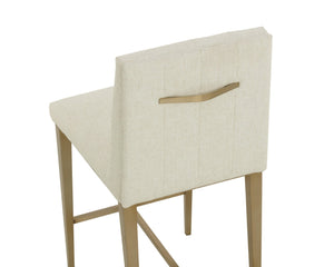 Sunpan WILBUR Counter Stool - Stylish Geralt Linen Upholstery with Durable Steel Legs for Everyday Comfort 112277