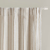 Madison Park Taylor Artisan Clipped Jacquard Light Filtering Rod Pocket/Back Tab Single Curtain Panel MP40-8432 Natural