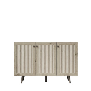English Elm Storage Cabinet With Three Doors - Versatile Gray Wood Sideboard Buffet For Kitchen & Living Room W2702P202500-GIGA