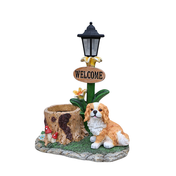 English Elm Sitting Corgi Resin Planter Sculpture Whimsical Porch Garden Decor with Succulent Cavity W5398P464242