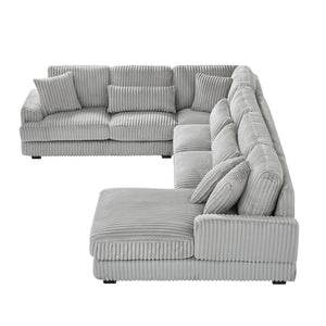 English Elm 101.2" Modular Chenille Sectional Sofa with Tufted Cushions and Deep Seating for Living Room N719S001691E