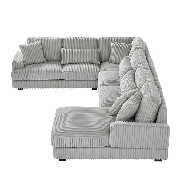 English Elm 101.2" Modular Chenille Sectional Sofa with Tufted Cushions and Deep Seating for Living Room N719S001691E