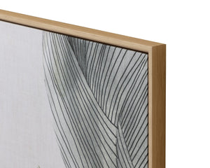 Sunpan BLOOM Elegant Diptych Wall Art Set of 2 - 30" x 60" Linen Panels with Natural Floater Frame A0434