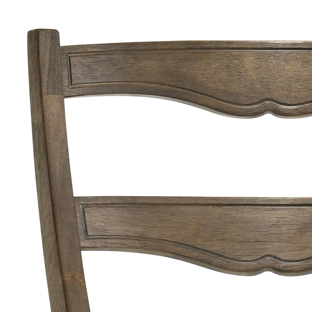 English Elm Beige Ladder Back Dining Chairs Set Of 2 – Weathered Oak Finish, Modern Design & Comfortable Seating B062P209273