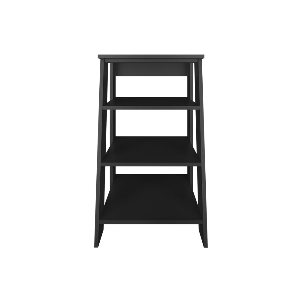 English Elm Linen Vertical Storage Cabinet 29.7"H with Four Open Shelves and Sturdy Legs for Compact Rooms Black 34.65 L x 18.5 W x 3.15 H B097P250830