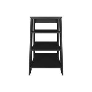 English Elm Linen Vertical Storage Cabinet 29.7"H with Four Open Shelves and Sturdy Legs for Compact Rooms Black 34.65 L x 18.5 W x 3.15 H B097P250830