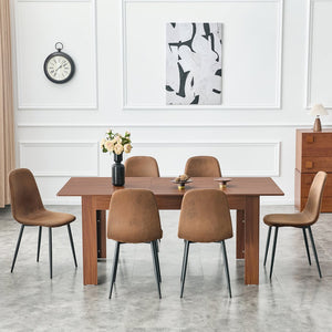 English Elm Extendable Drop Leaf Dining Table Walnut Finish Solid Wood Legs Modern Design W3875P402469