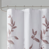 Madison Park Cecily Modern/Contemporary Burnout Printed Shower Curtain MP70-6630 Mauve