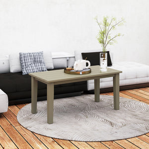 English Elm Outsunny Hdpe Slatted Rectangle Patio Coffee Table Weather Resistant Outdoor Brown W2225P485628