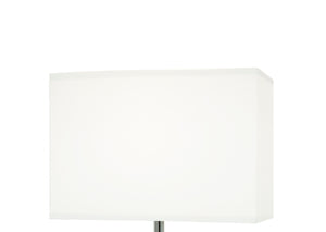 English Elm Modern Glass Bubble Column Table Lamp with Rectangular Shade, Ambient LED Glow and USB Port Chrome 21.85 L x 10.24 W x 17.52 H B2741P290782