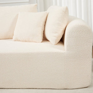 English Elm 109 Cloud Sectional Couch with L-Shape Chaise, Chenille Modular Sofa Bed, Memory Foam Comfort and Easy Setup Ivory W1249S00002