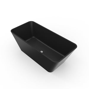 English Elm 67 Inch Stone Resin Freestanding Soaking Tub Matte White Spa Bath for Bathroom W1613P358125