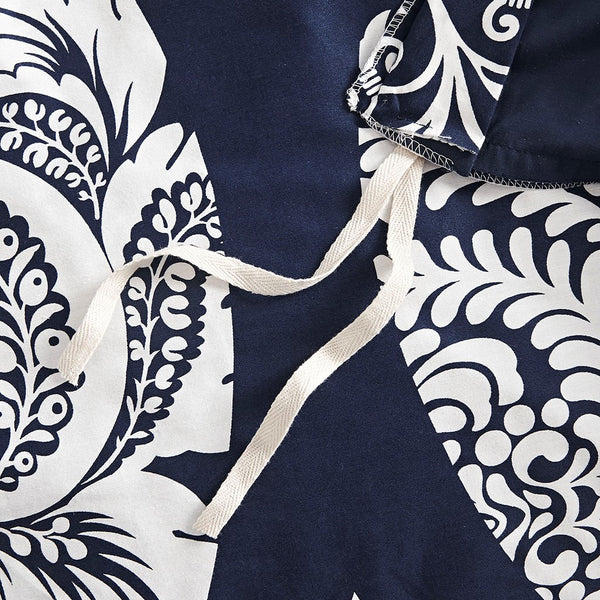 English Elm Full/Queen Vienna 6-Piece Printed Duvet Cover Set — 100% Cotton Sateen, Damask Print, OEKO-TEX Certified B03597317