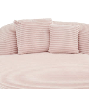 English Elm Swivel Barrel Accent Chair Chenille Tufted Round Club Seat for Living Room Lounge Pink N719S002370P