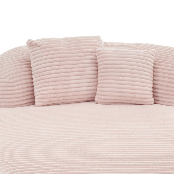 English Elm Swivel Barrel Accent Chair Chenille Tufted Round Club Seat for Living Room Lounge Pink N719S002370P