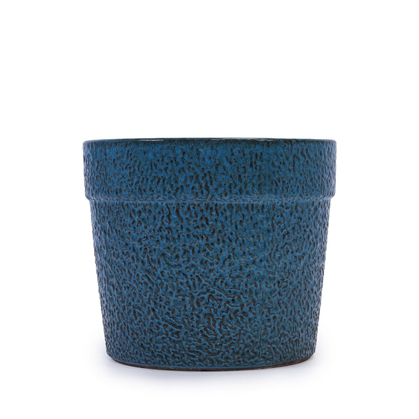 English Elm 3 Pieces Ceramic Flowerpot Set - Handcrafted Antique Blue Planters For Indoor & Outdoor Decor W3273P321470