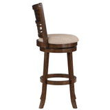 English Elm Jaisyn Brown and Beige Bar Stool With Flared Legs