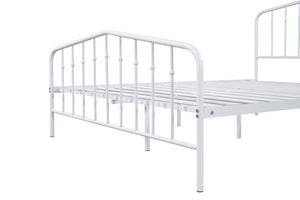English Elm Contemporary Full-Size Metal Bed Frame with Minimalist Design, Lightweight, Foundation-Free Ease White 27 L x 58 W x 5 H B2741P364406
