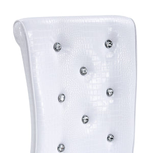 English Elm Set of 2 Glam Faux Alligator Pvc Dining Chairs with Crystal Buckle Bow Legs W3875P371063