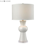 White Ceramic 28'' High 1-Light Table Lamp - Gloss White D2618 Elk Home