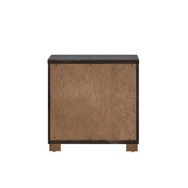 English Elm Steeler 2-drawer Nightstand Black Laminate Gold Accent Glam Bedside Cabinet B078P497916