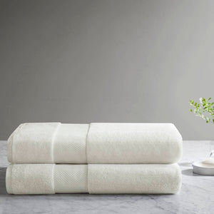 English Elm 2 Turkish Cotton Bath Sheets Set 35x70 Inches - Ultra Absorbent, Plush Spa-Luxe Towels for Home White 17.32 L x 12.6 W x 5.91 H B035P319792